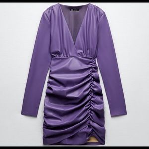 Zara Purple Leather Dress
